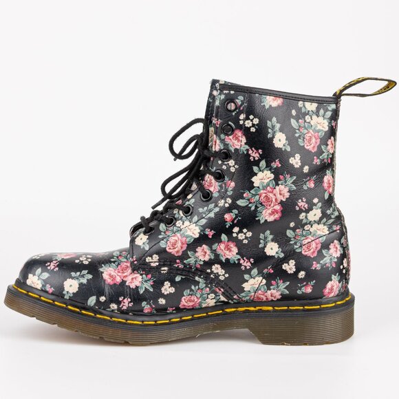 DR MARTENS 1460 Pascal English Vintage Rose Floral Combat Boots 9 - Picture 7 of 13